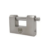 Stainless Steel D-Shaped Padlock with Stainless Steel Keys for Garage Door, Containers, Shed, Locker and Warehouse