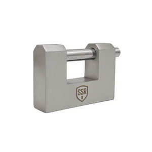 Stainless Steel D-Shaped Padlock with Stainless Steel Keys for Garage Door, Containers, Shed, Locker and Warehouse